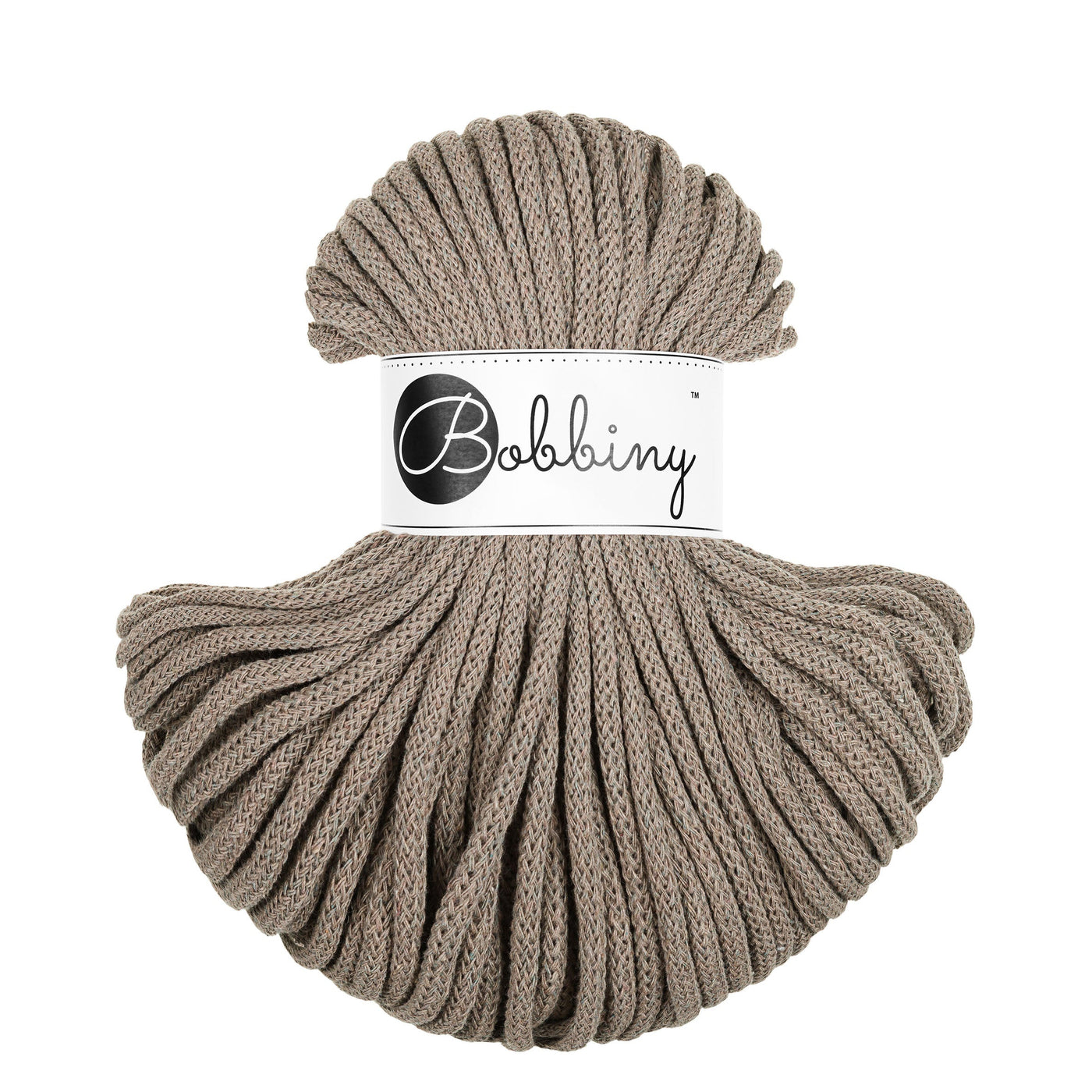 Bobbiny braided cord 5mm 50m in coffee shade