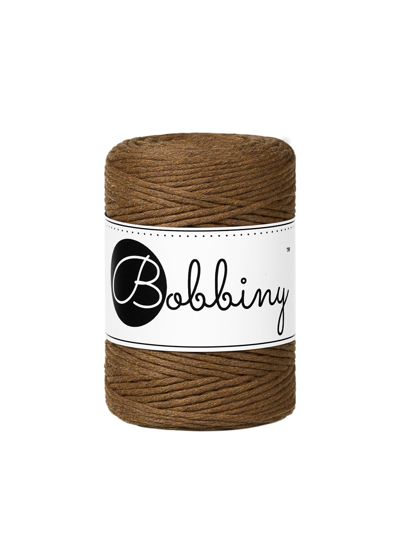 Bobbiny Single Twist Macrame Cord - Baby 1.5mm - Nut Brown