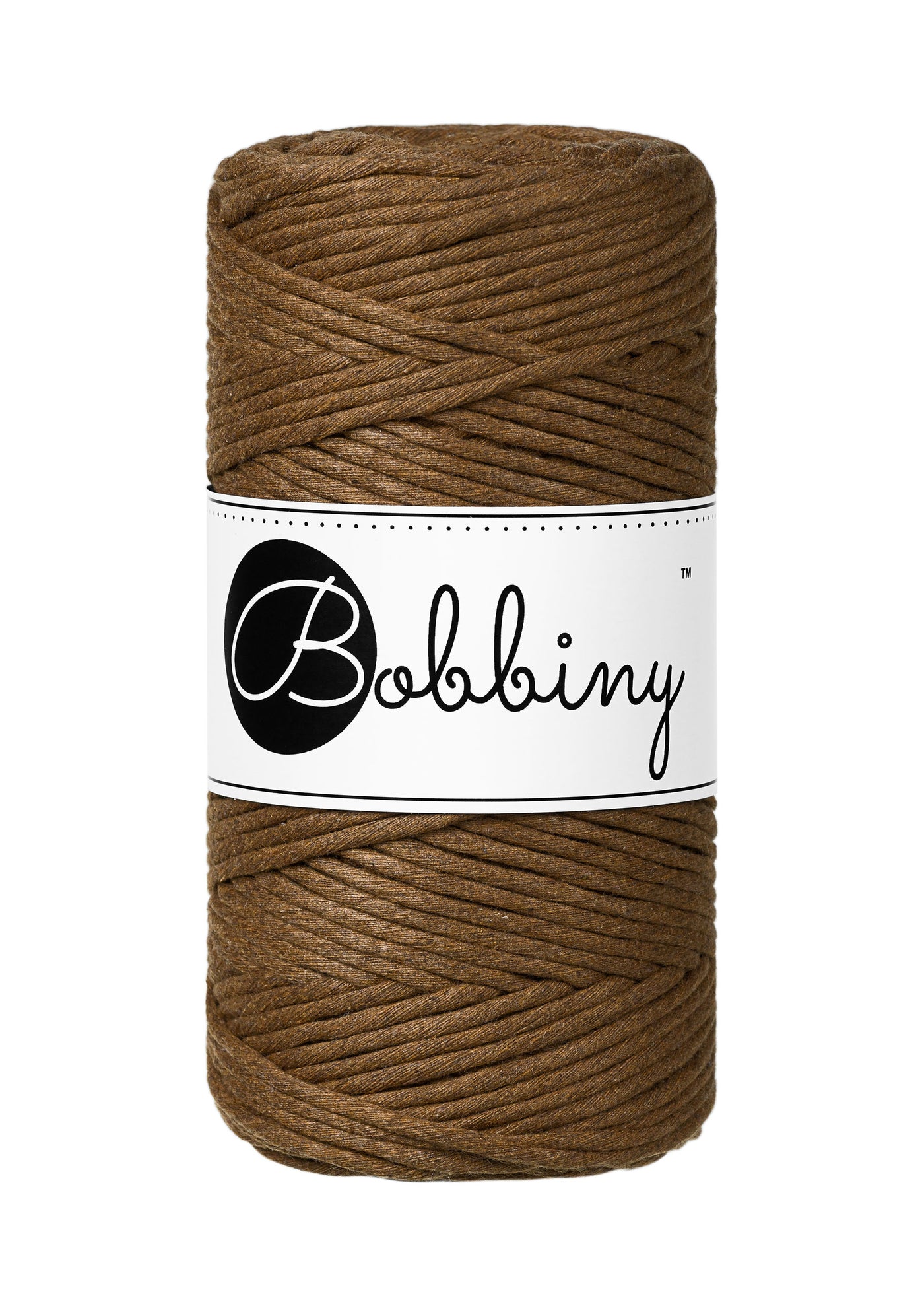 Bobbiny Single Twist Macrame Cord - Premium 3mm - Nut Brown