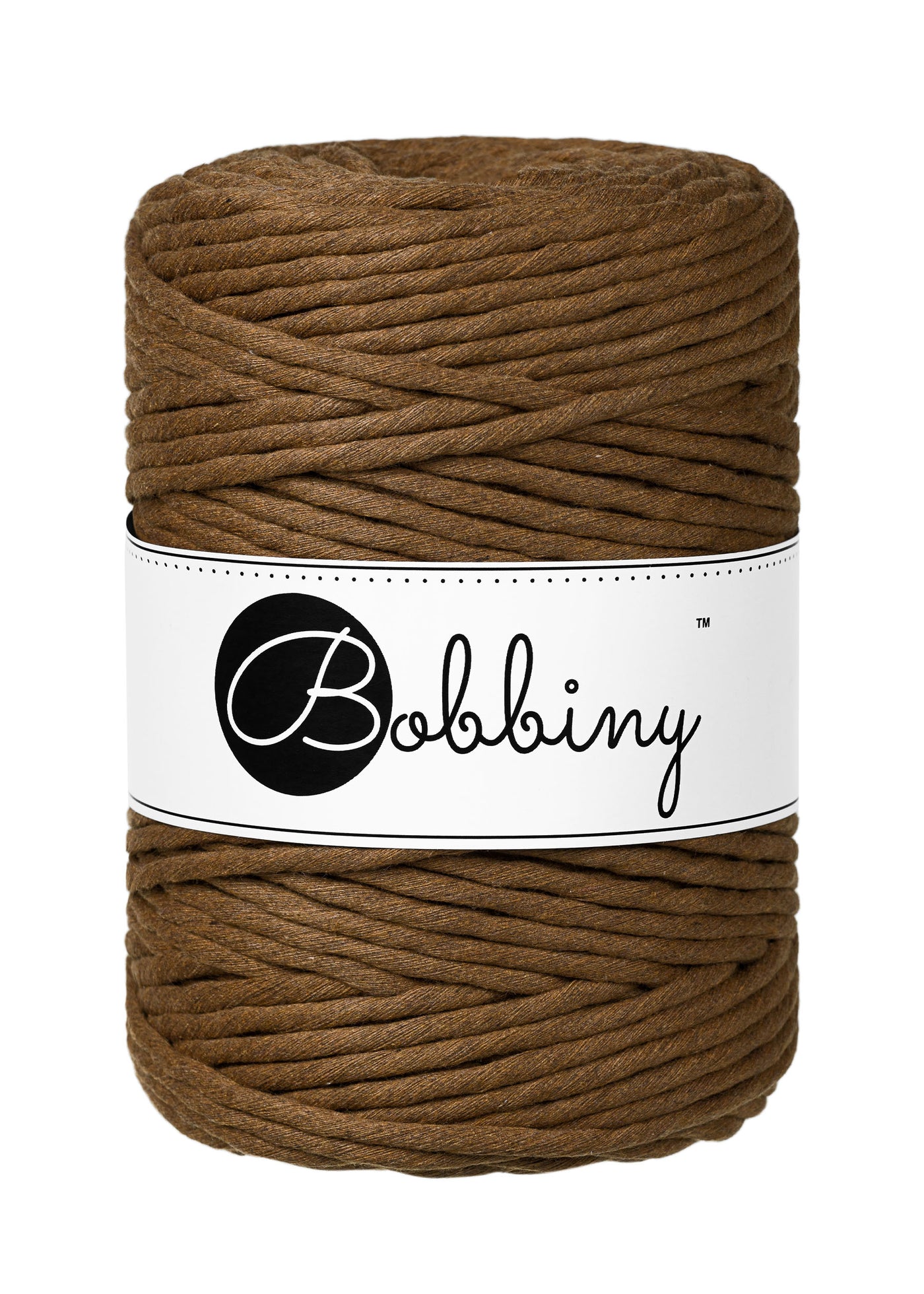 Bobbiny Single Twist Macrame Cord - Premium 5mm - Nut Brown