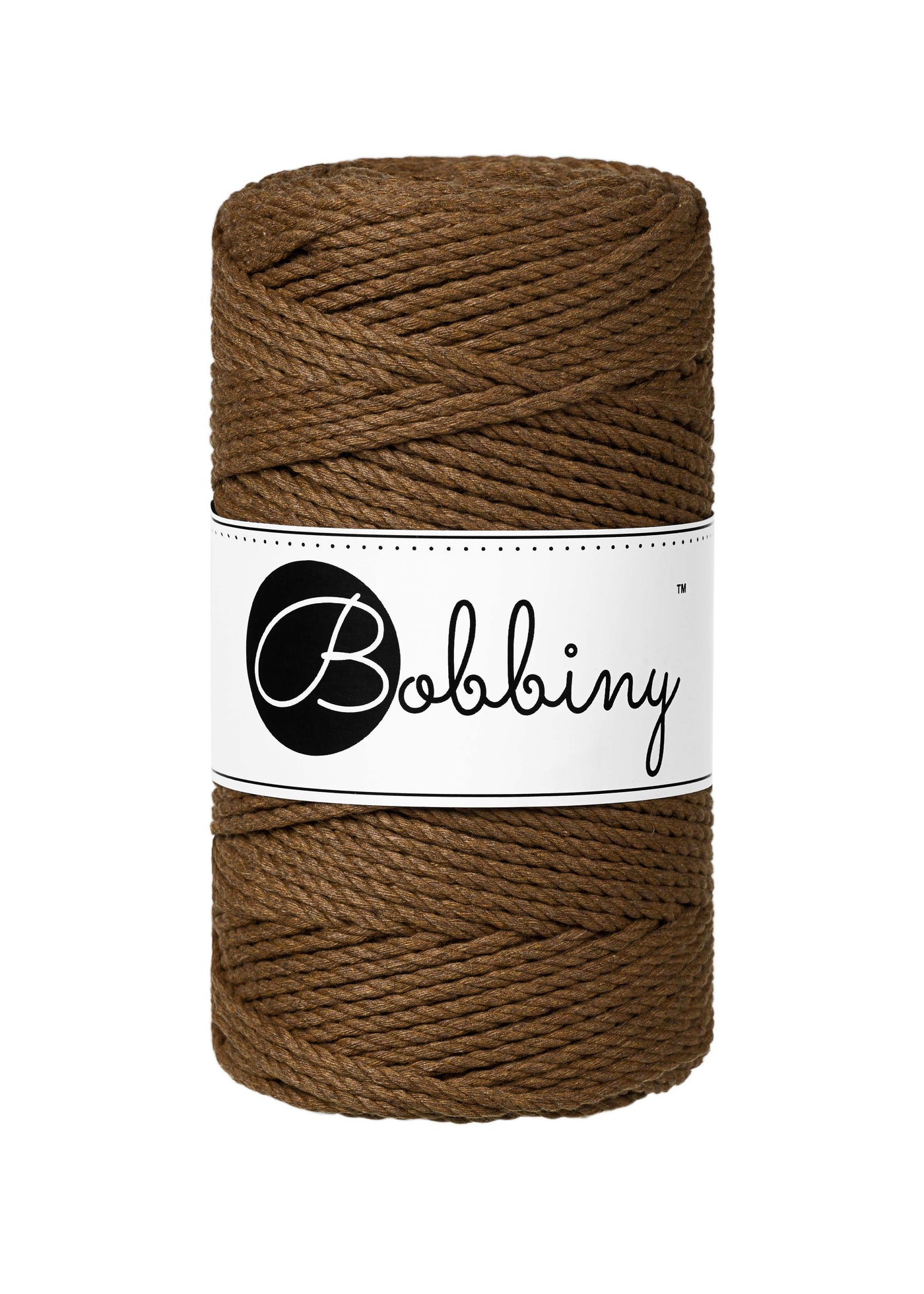 Bobbiny Macrame Rope - 3ply - 3mm - Nut Brown