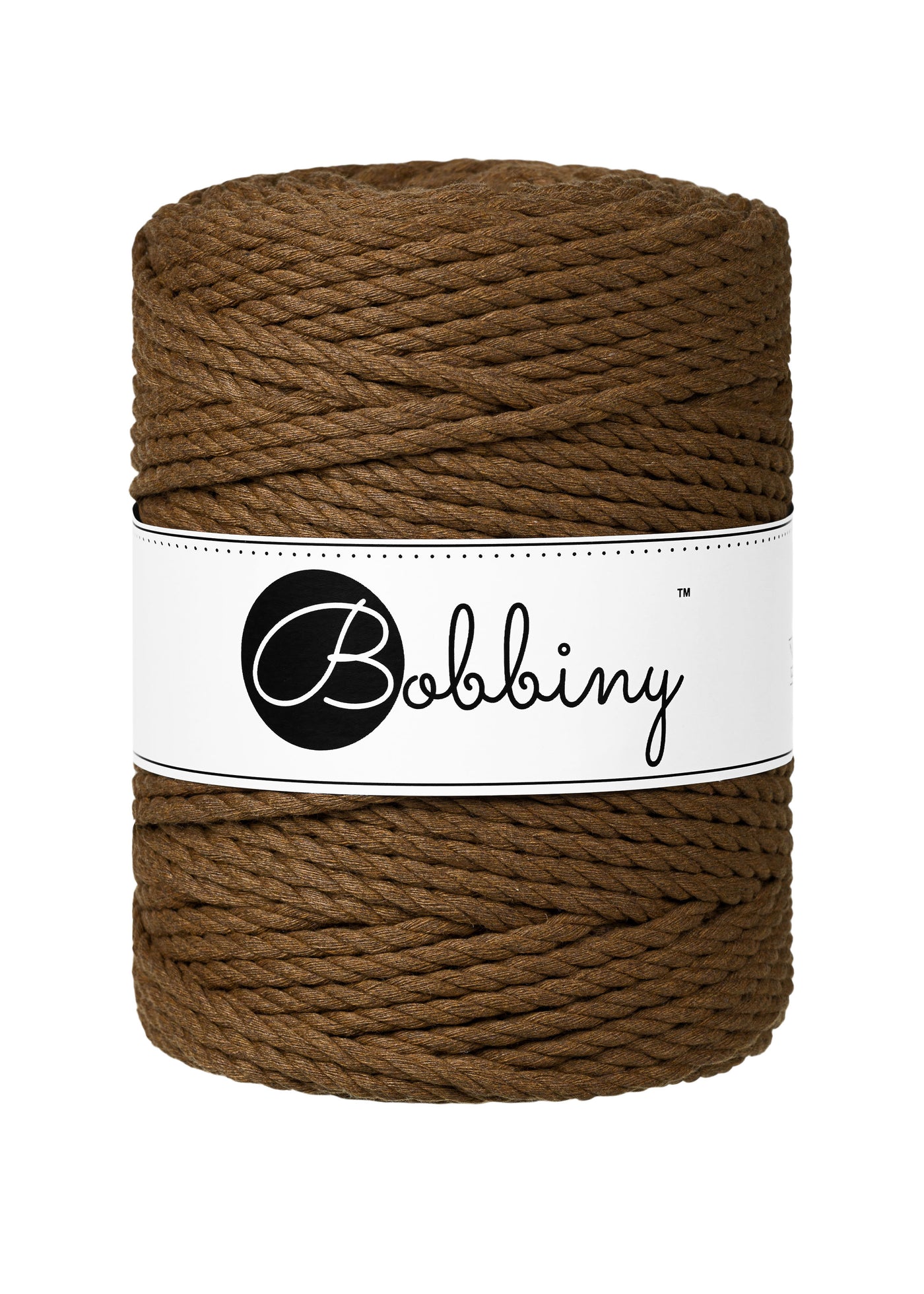 Bobbiny Macrame Rope - 3ply - 5mm - Nut Brown