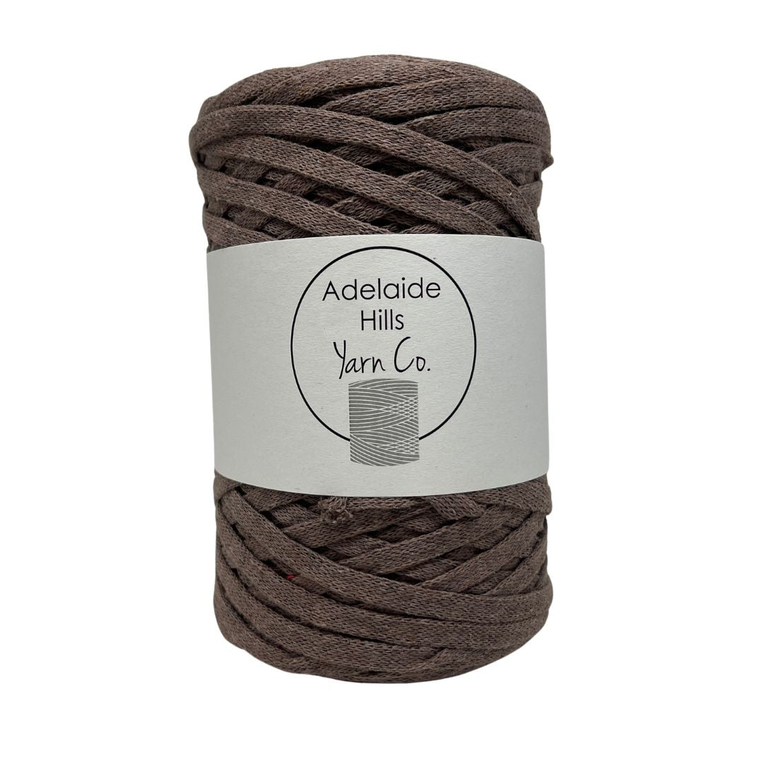 Ribbon yarn in Mocha brown shade