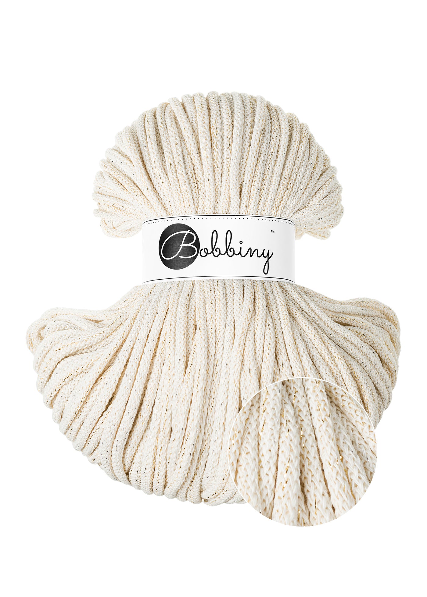 Bobbiny Braided Cords - Premium 5mm - Shiny Natural