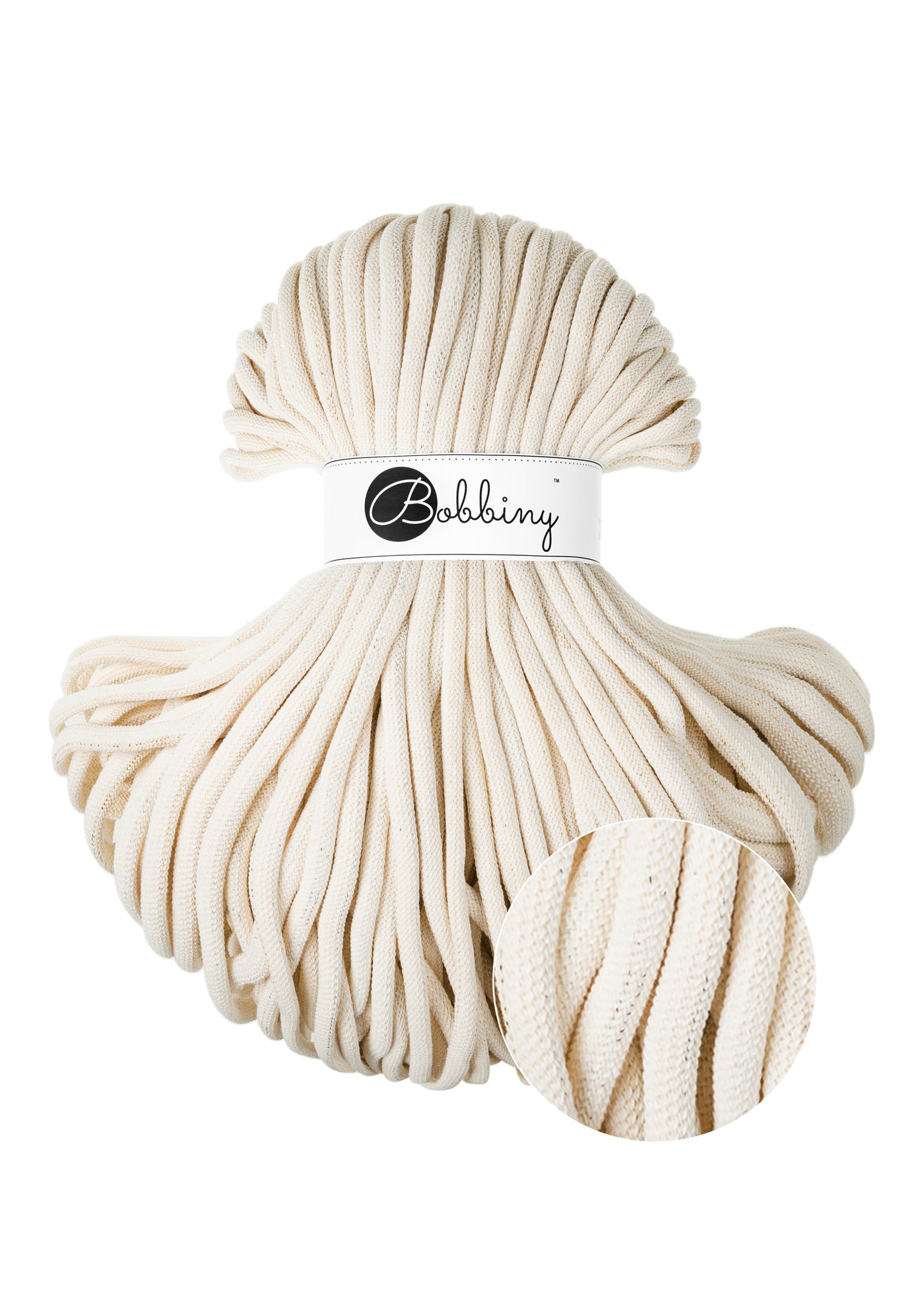 Bobbiny Braided Cords - Jumbo 9mm - Shiny Natural