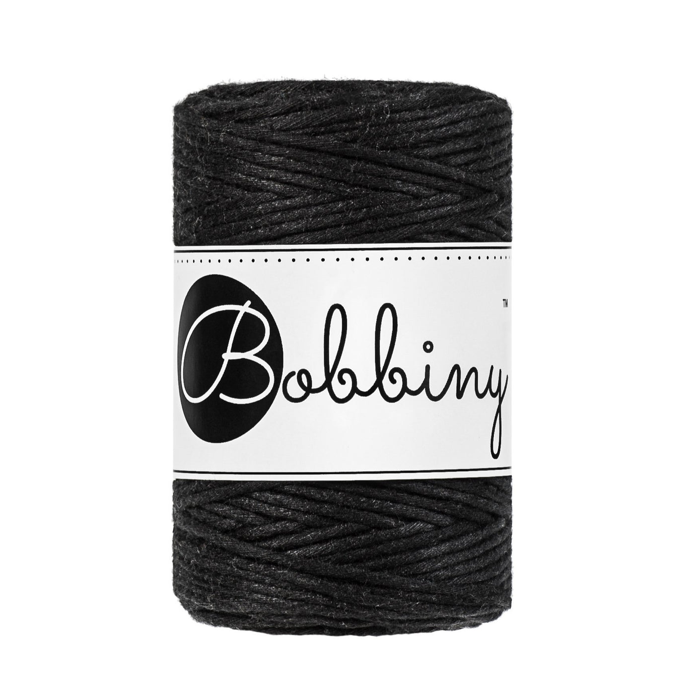 Bobbiny Single Twist Macrame Cord - Baby 1.5mm - Black