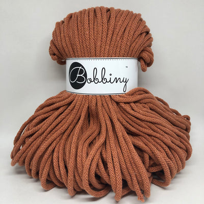 These beautiful Bobbiny ropes are made in Poland, and are non-toxic and certified safe for children, meeting certified worldwide textile standards.  5mm Diameter  100 metres Length  Recommended for use with 10-12mm crochet or knitting needles  Cotton inner and outer layers, perfect for use with Macrame, Crochet or Knitting   