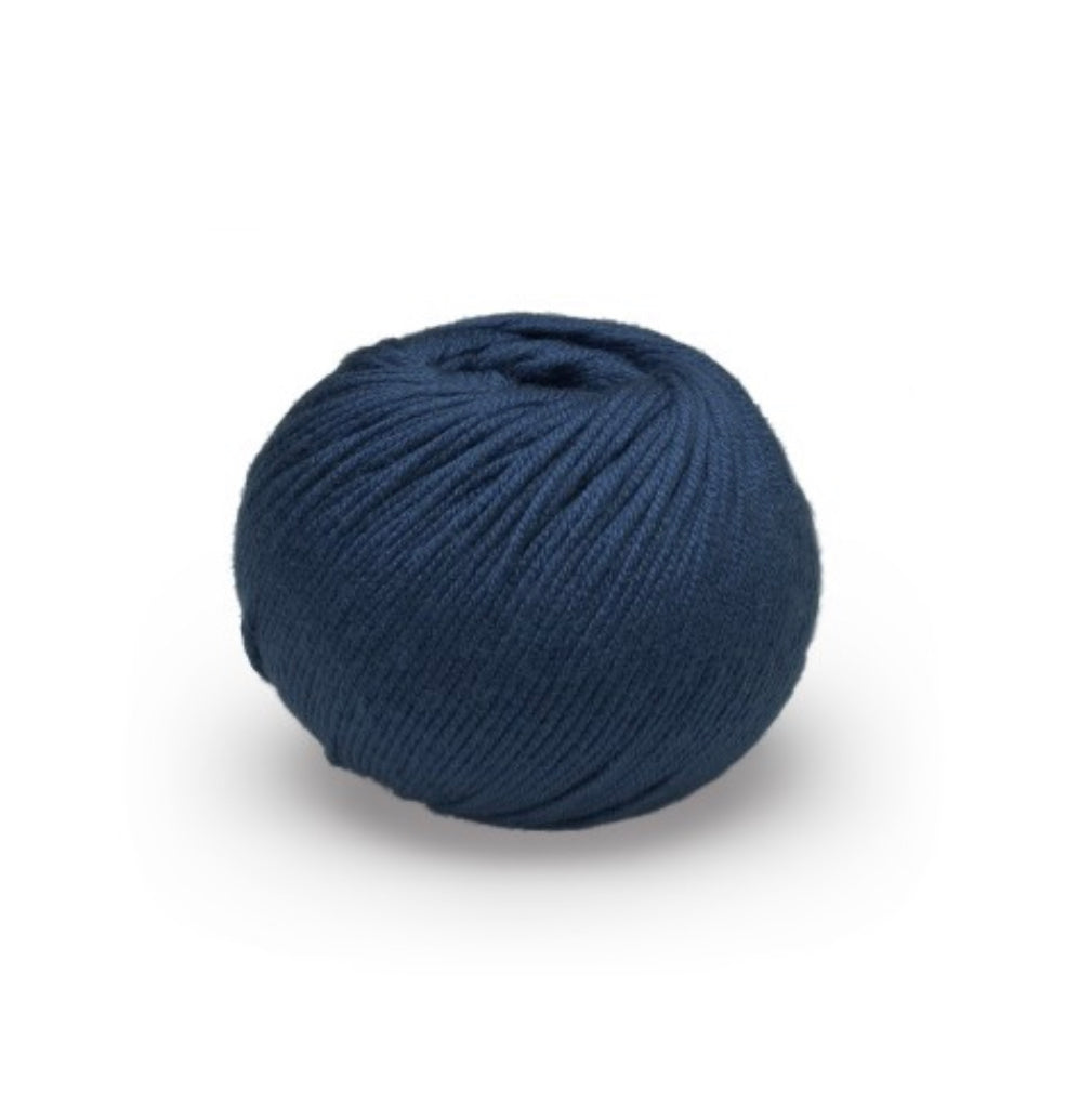 This gorgeous Glencoul DK yarn is ideal for all seasons! It has the beautiful feel and sheen of cotton but the durability of wool, making it ideal for garments to wear all year round.  70% Merino/ 30% Cotton  DK/8 ply weight  116m (126 yards)  50 gms  Needle size: 4mm   Cold machine wash, do not iron or tumble dry