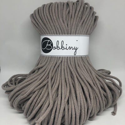 These beautiful Bobbiny ropes are made in Poland, and are non-toxic and certified safe for children, meeting certified worldwide textile standards.  5mm Diameter  100 metres Length  Recommended for use with 10-12mm crochet or knitting needles  Cotton inner and outer layers, perfect for use with Macrame, Crochet or Knitting   