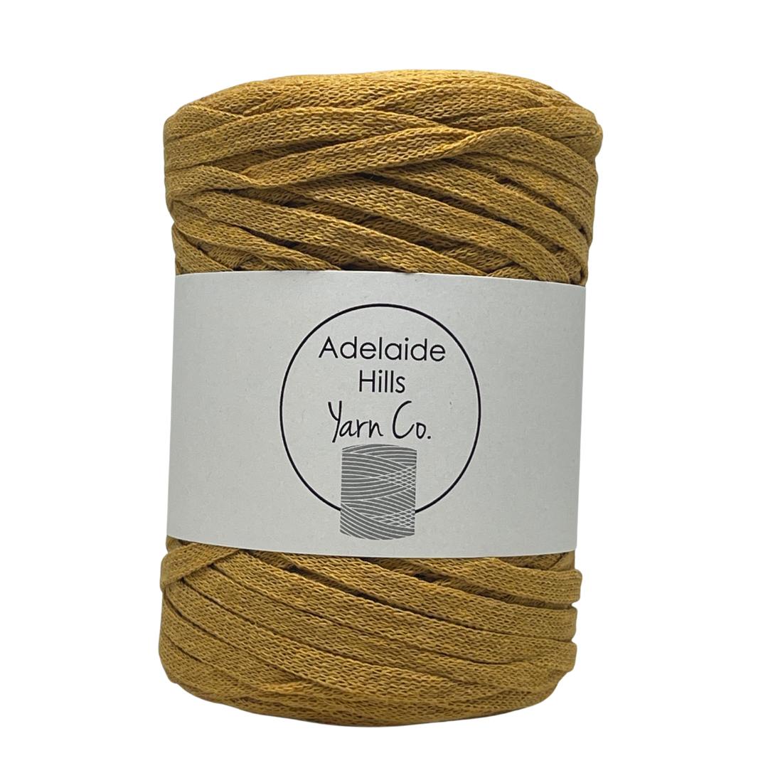 Curry coloured ribbon yarn