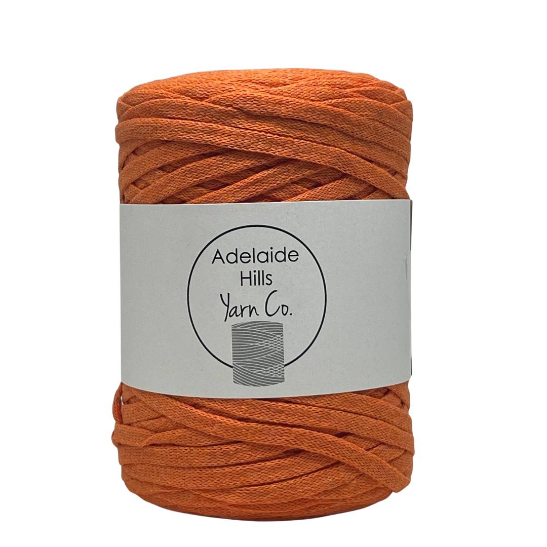 Tangerine shade ribbon yarn