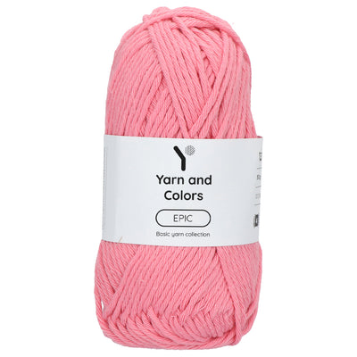 Peony Pink shade cotton with yarn & colours epic cotton label attached